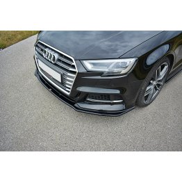 Накладка сплиттер на передний бампер на Audi S3 8V рестайл